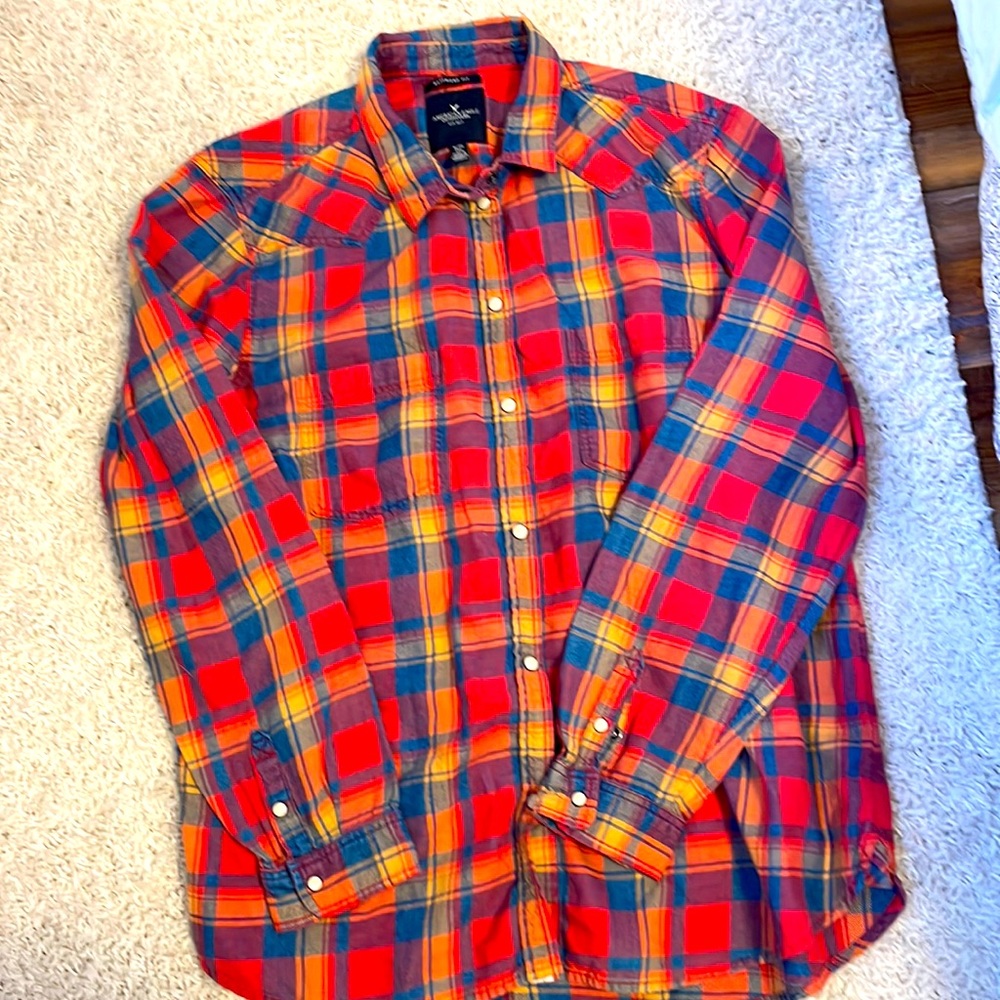 American Eagle boyfriend fit flannel shirt xl